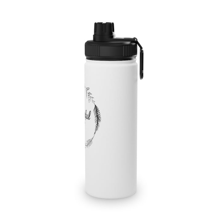 "Peaceful Vibes" Stainless Steel Water Bottle, Sports Lid