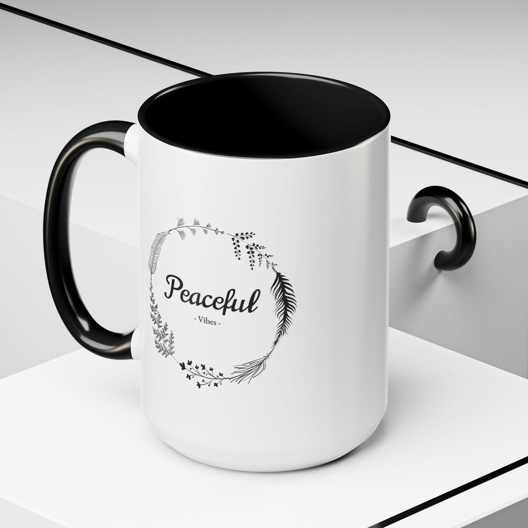 "Peaceful Vibes" Accent Coffee Mug (11, 15oz)