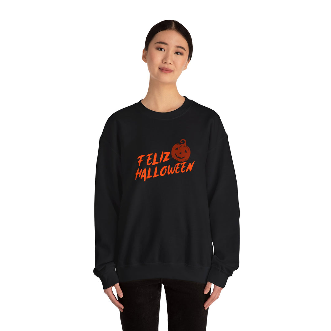 "Feliz Halloween" - Spooktacular Style Crewneck Sweatshirt