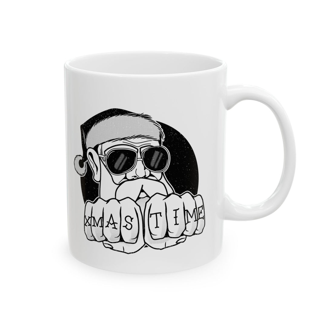 🎄 "XMAS TIME" Festive Mug – Sip in Holiday Style ☕ (black design)