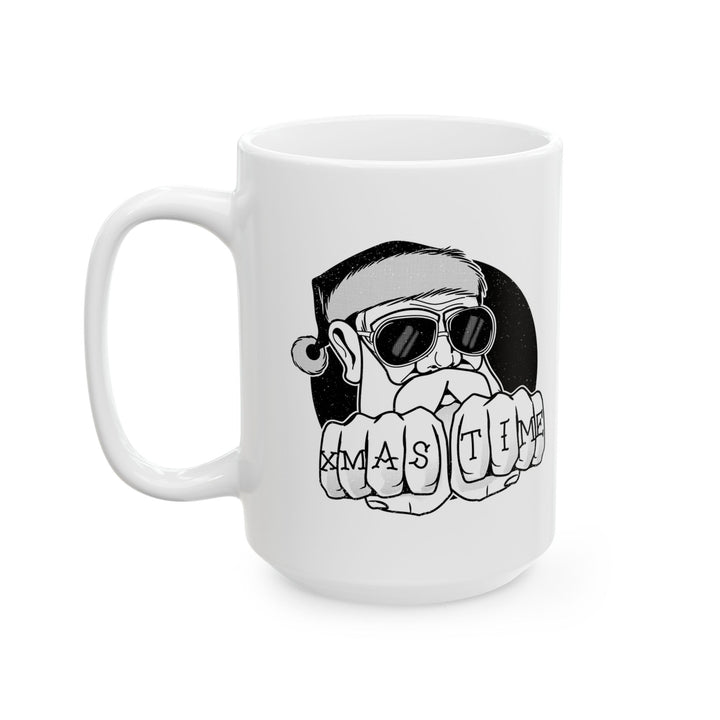 🎄 "XMAS TIME" Festive Mug – Sip in Holiday Style ☕ (black design)