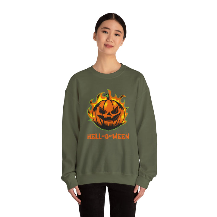 "HELL-O-WEEN" - Spook Tacular Comfort Crewneck Sweatshirt