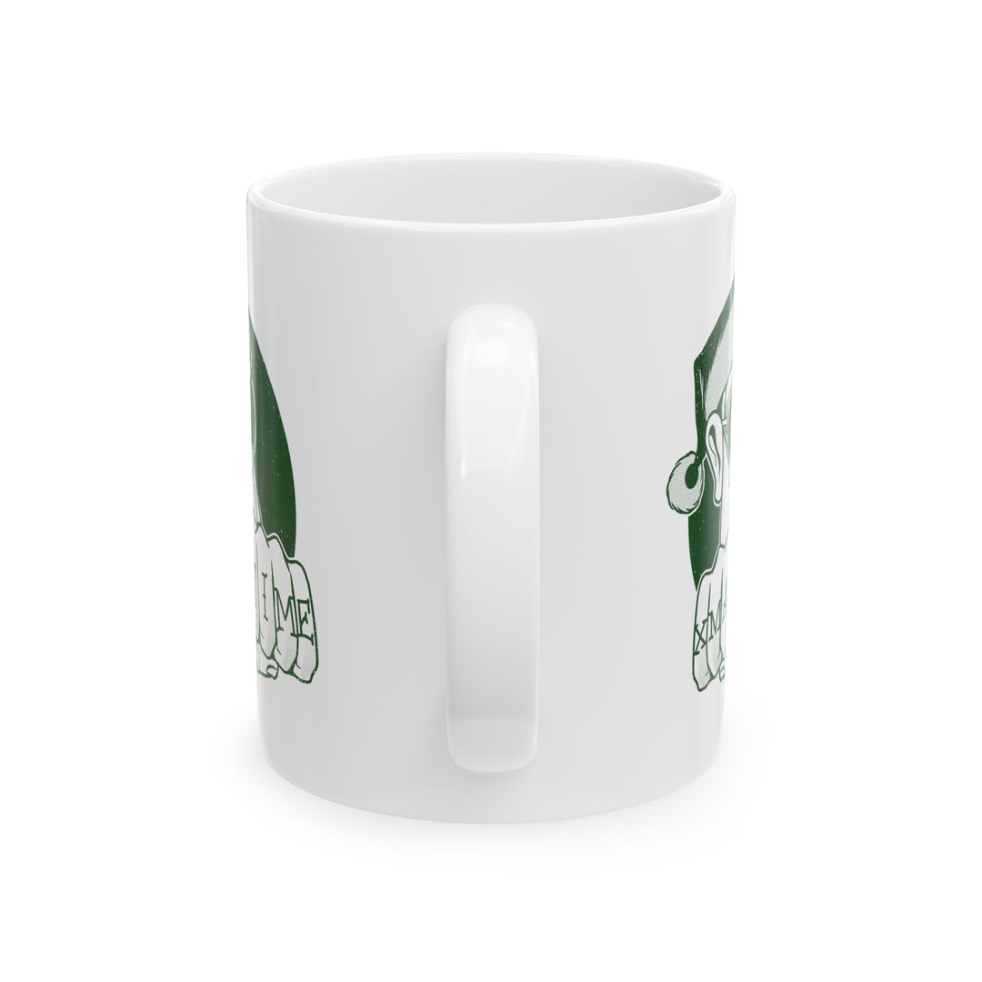 🎄 "XMAS TIME" Festive Mug – Sip in Holiday Style ☕ (green design)