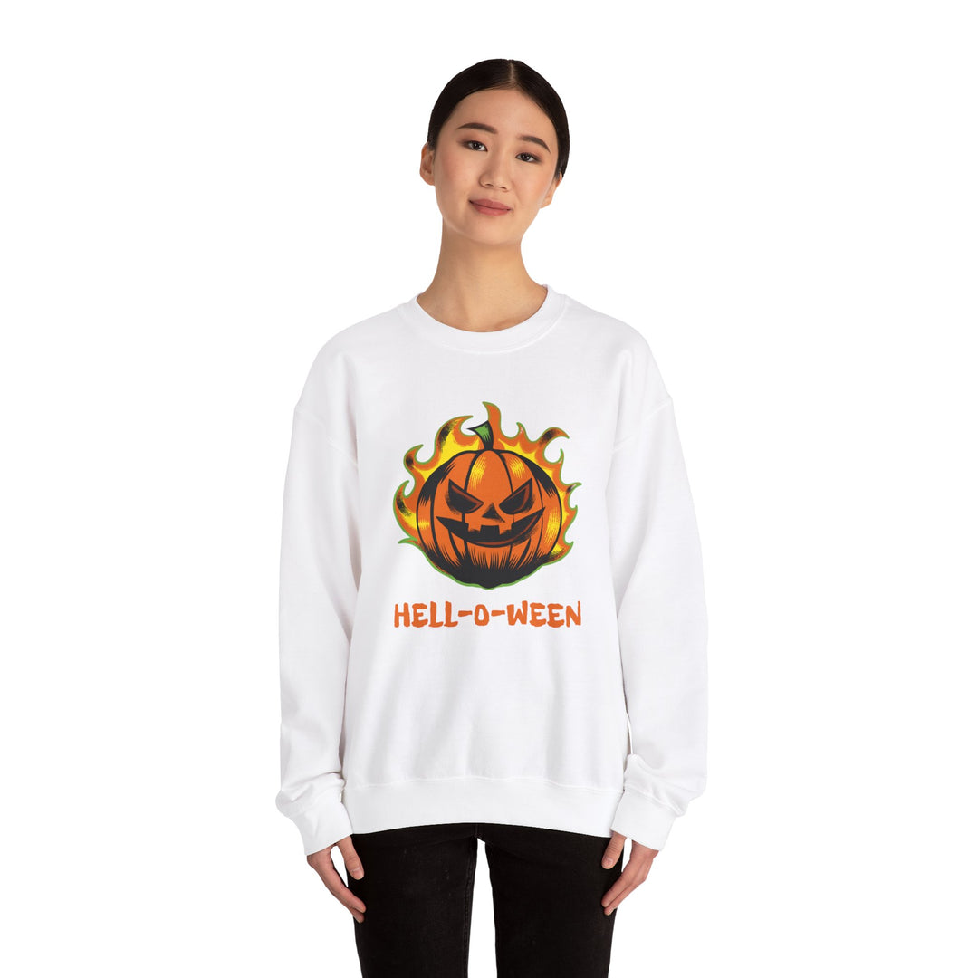 "HELL-O-WEEN" - Spook Tacular Comfort Crewneck Sweatshirt