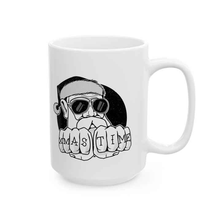 🎄 "XMAS TIME" Festive Mug – Sip in Holiday Style ☕ (black design)