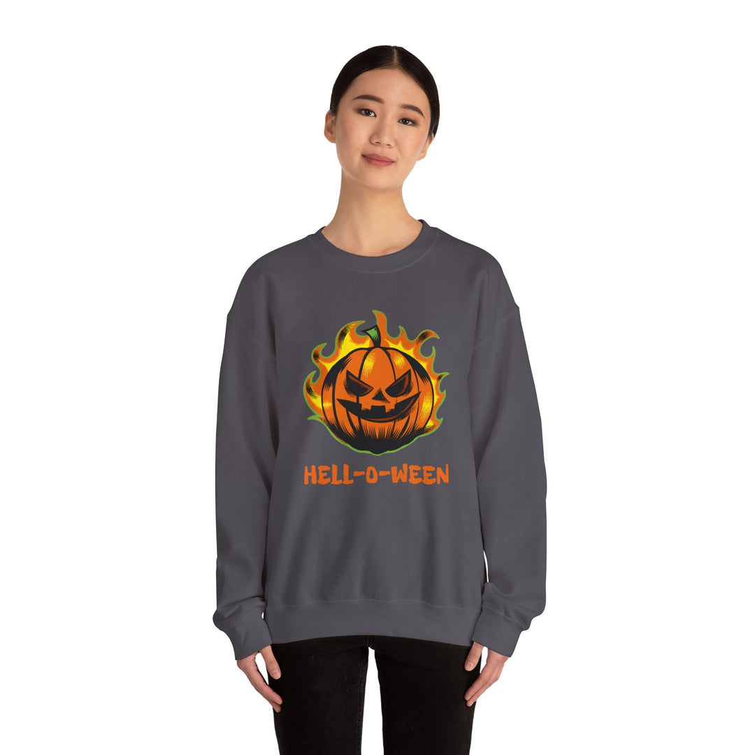 "HELL-O-WEEN" - Spook Tacular Comfort Crewneck Sweatshirt