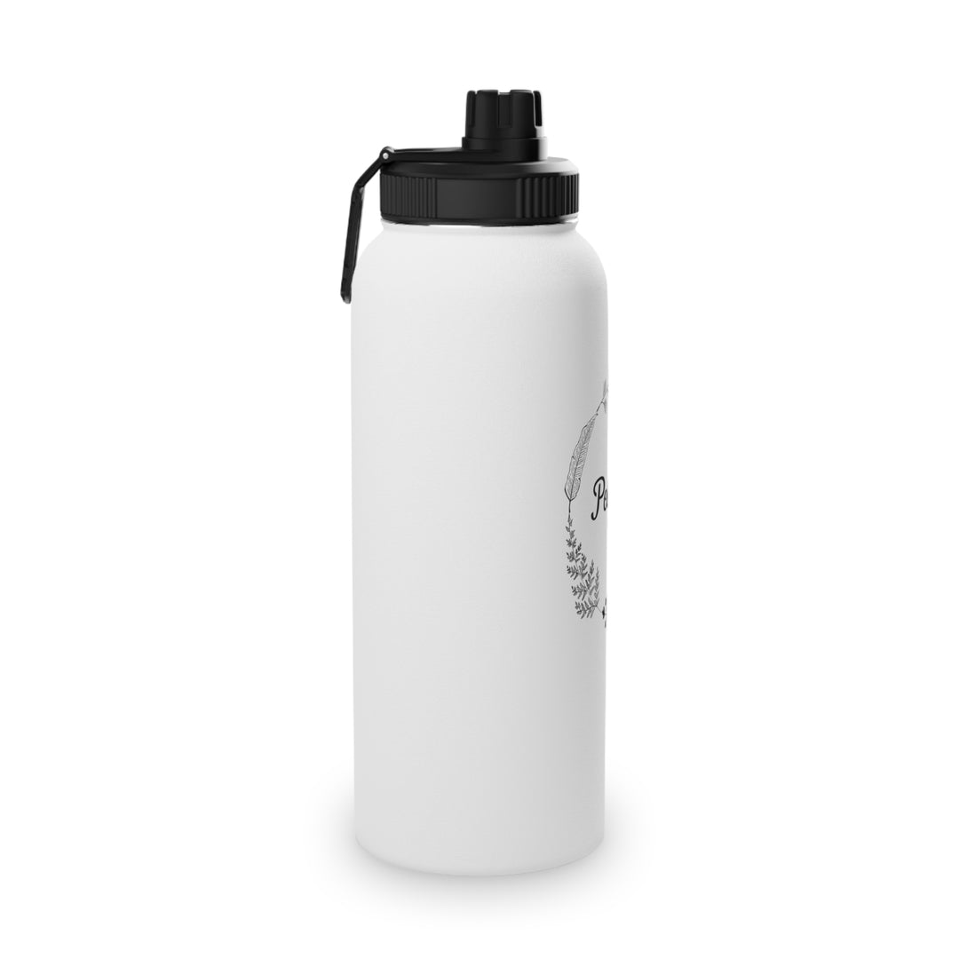 "Peaceful Vibes" Stainless Steel Water Bottle, Sports Lid