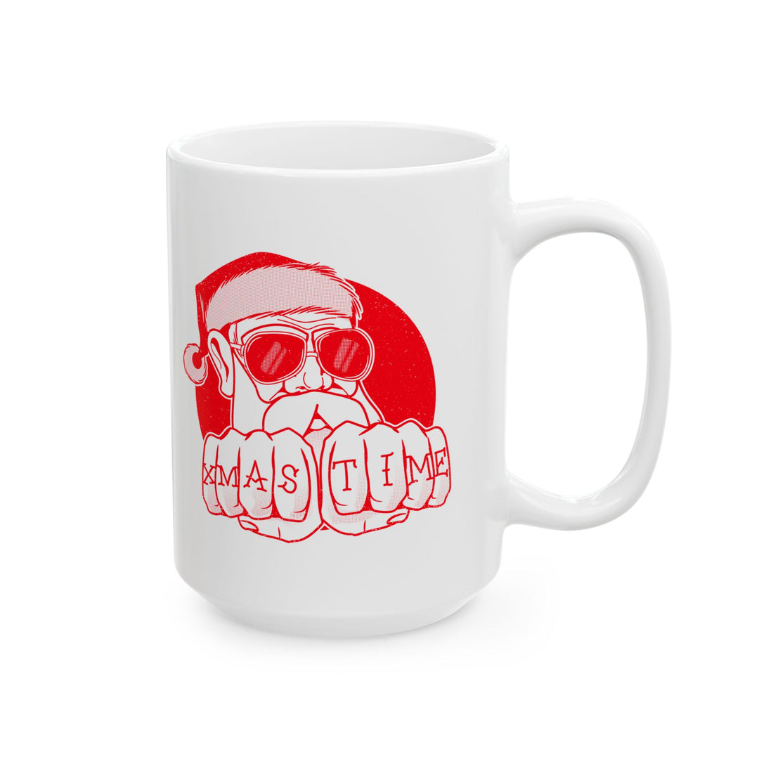 🎄 "XMAS TIME" Festive Mug – Sip in Holiday Style ☕ (red design)