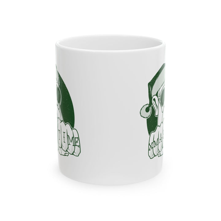 🎄 "XMAS TIME" Festive Mug – Sip in Holiday Style ☕ (green design)