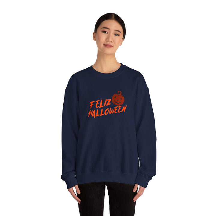 "Feliz Halloween" - Spooktacular Style Crewneck Sweatshirt