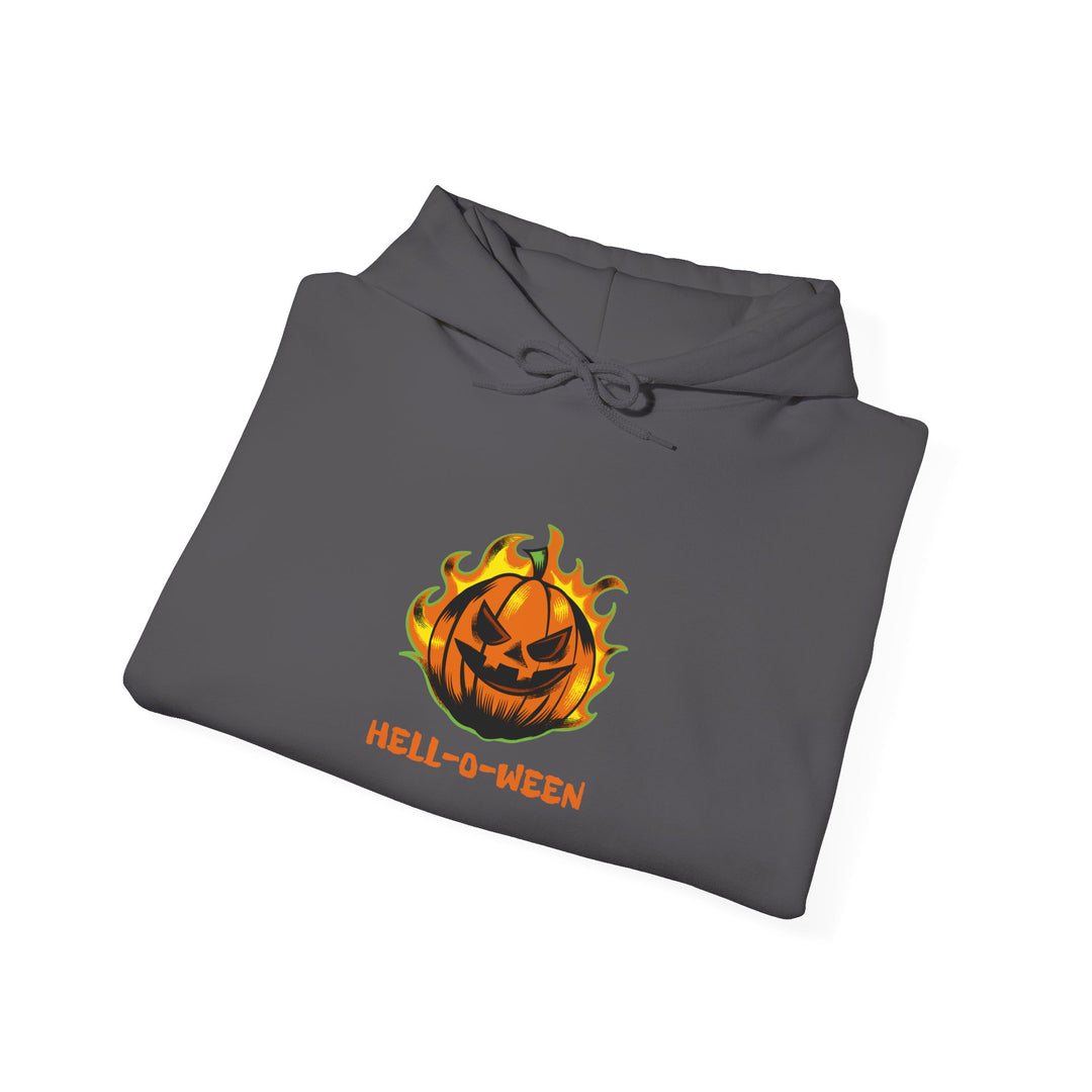 "HELL-O-WEEN" - Spook-Tacular Comfort Hooded Sweatshirt