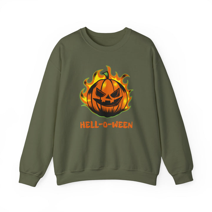 "HELL-O-WEEN" - Spook Tacular Comfort Crewneck Sweatshirt