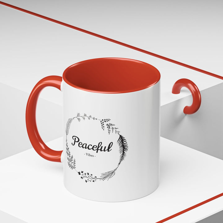 "Peaceful Vibes" Accent Coffee Mug (11, 15oz)