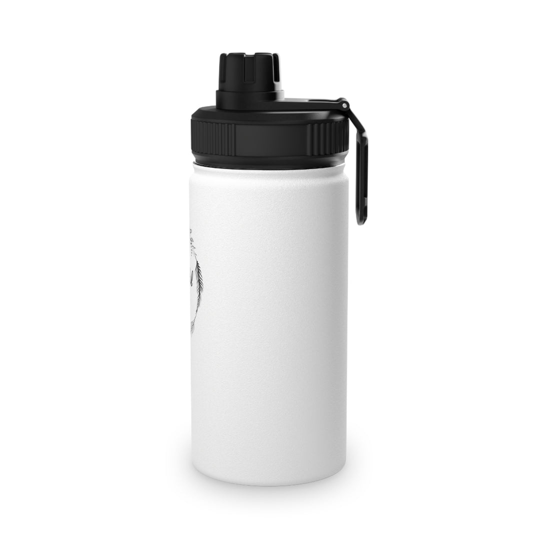 "Peaceful Vibes" Stainless Steel Water Bottle, Sports Lid