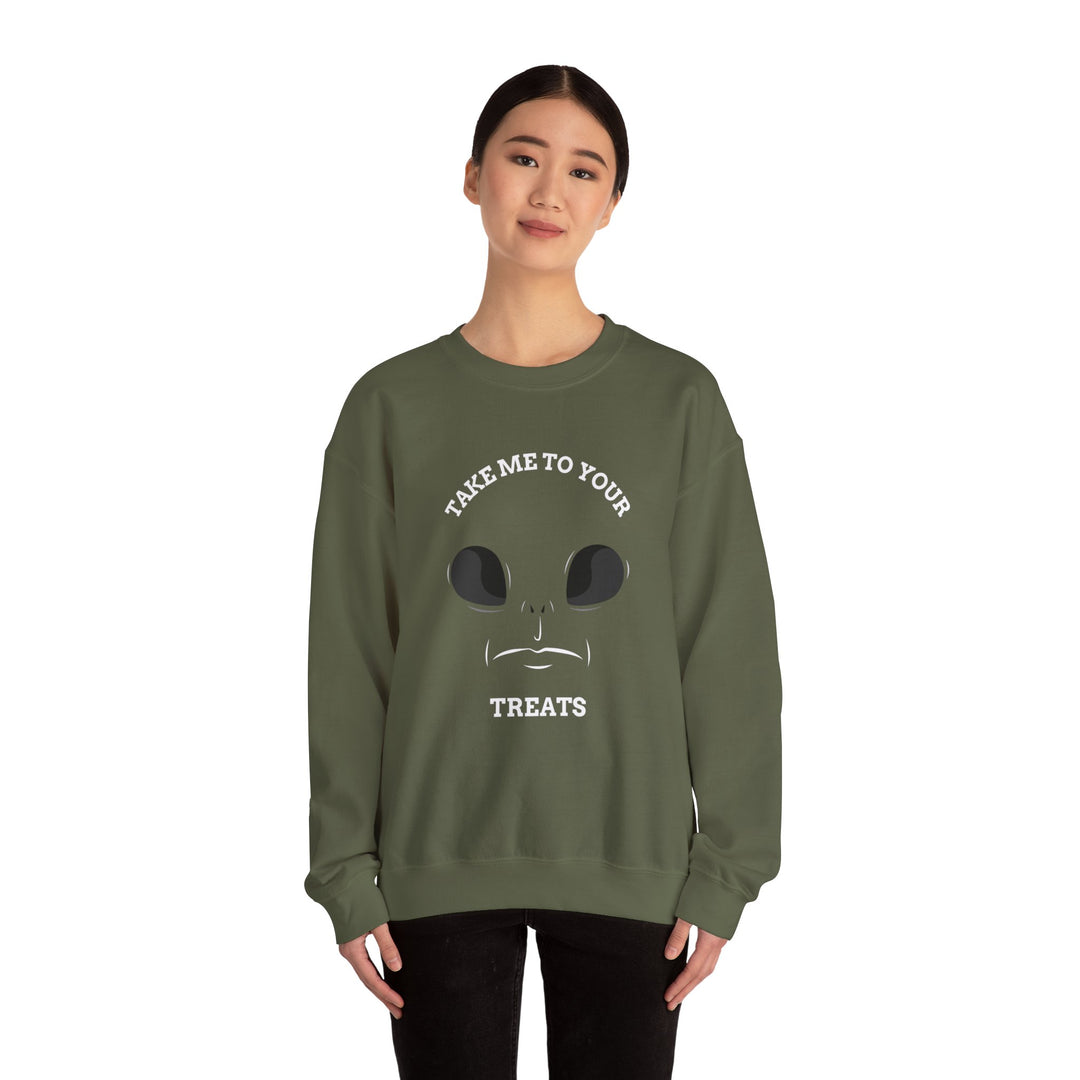 "Take Me To Your Treats" - Sweet & Spooky Style Crewneck Sweatshirt