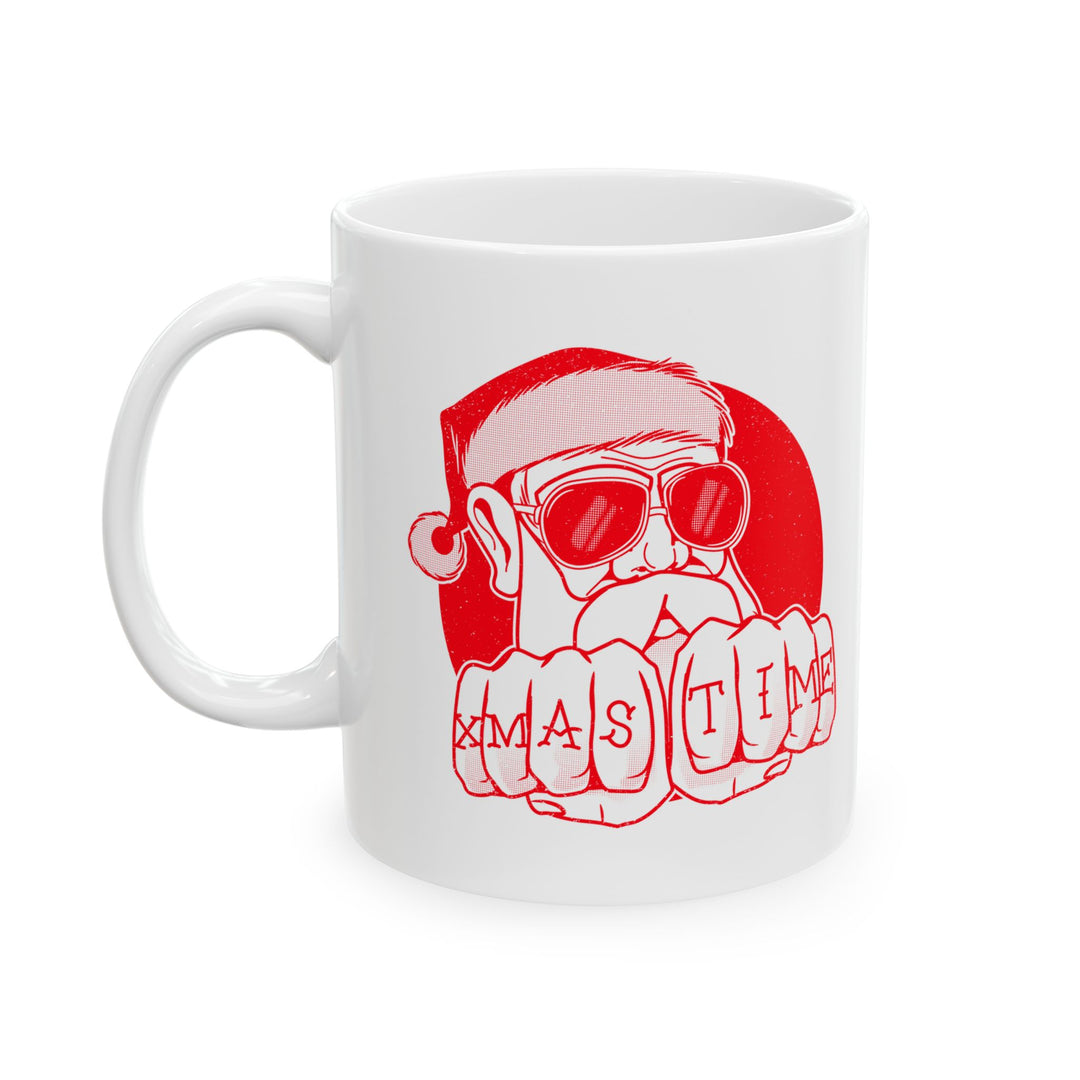 🎄 "XMAS TIME" Festive Mug – Sip in Holiday Style ☕ (red design)