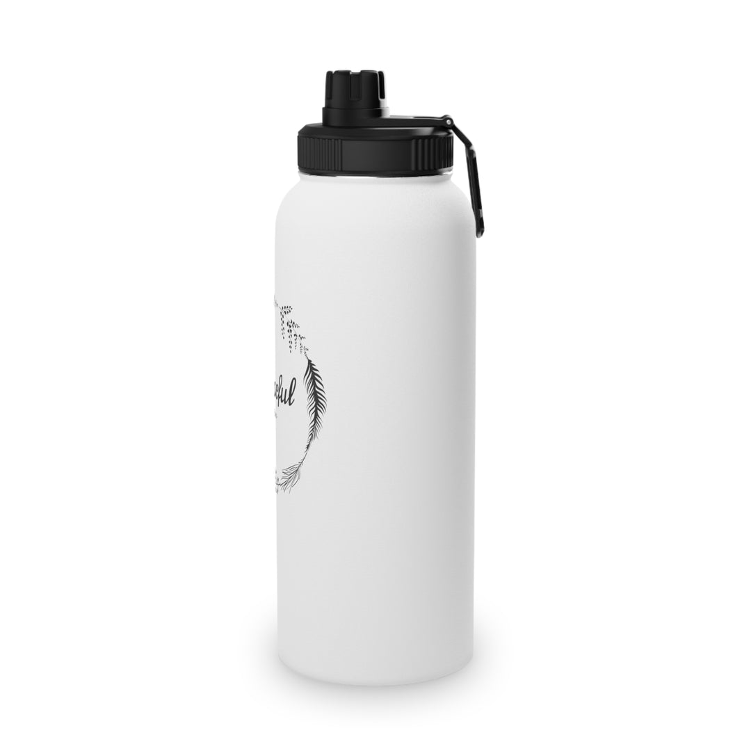 "Peaceful Vibes" Stainless Steel Water Bottle, Sports Lid