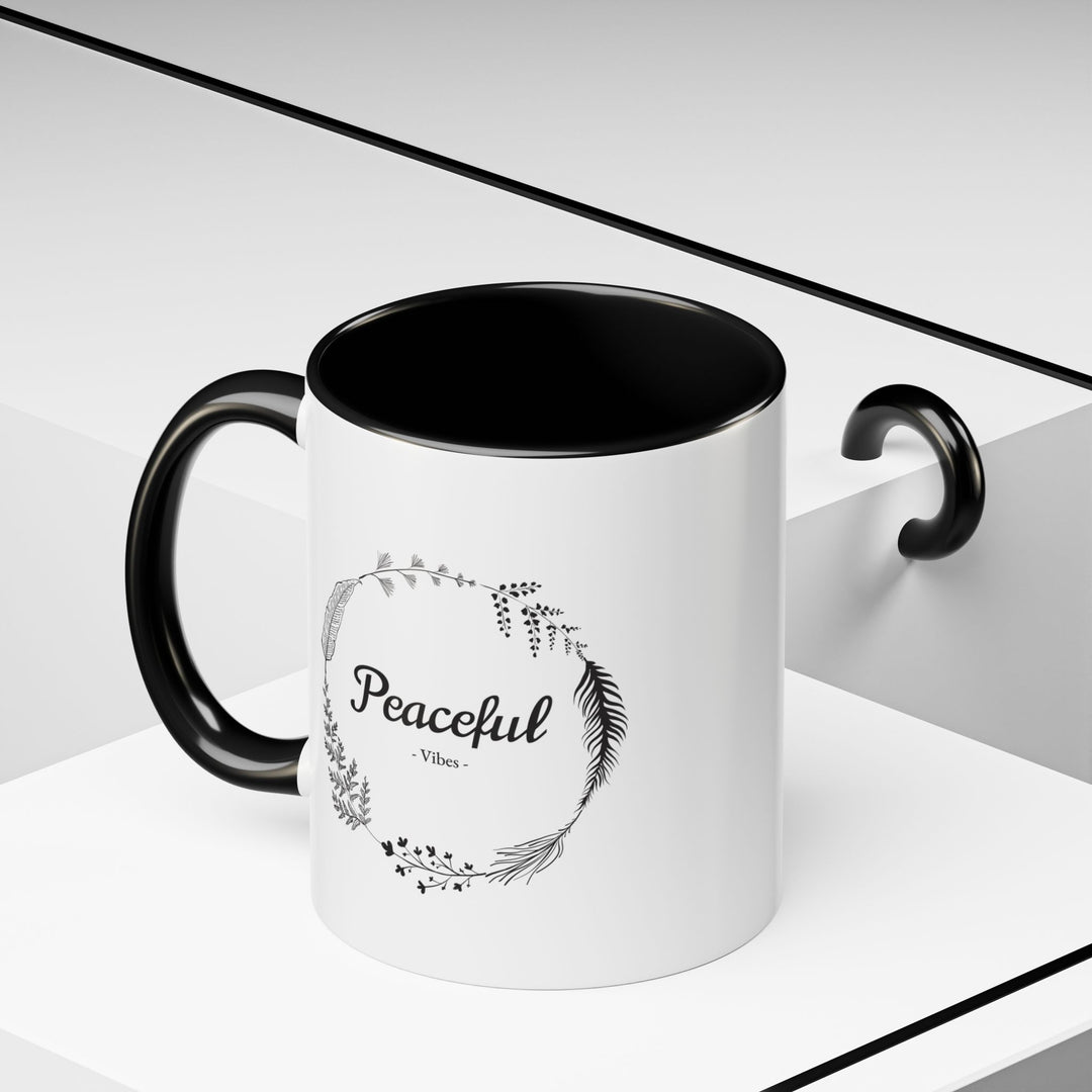 "Peaceful Vibes" Accent Coffee Mug (11, 15oz)