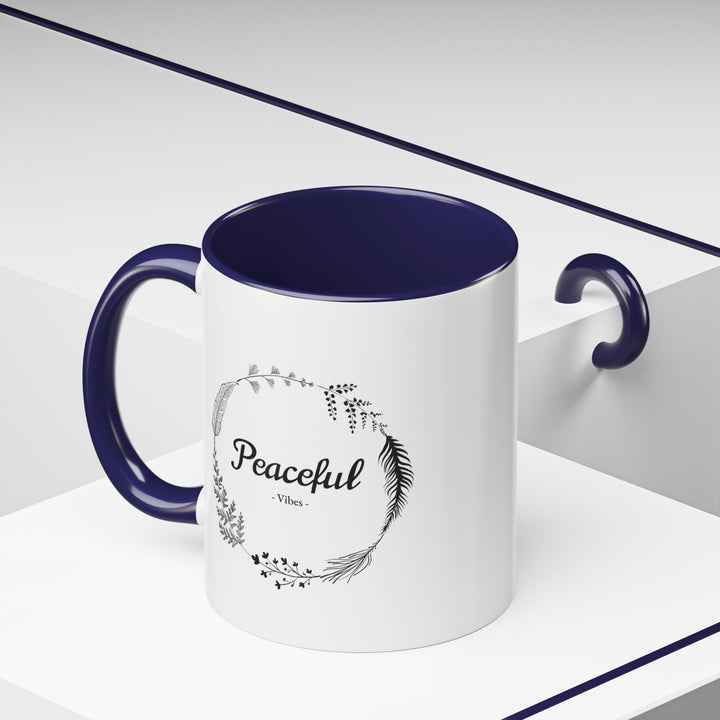 "Peaceful Vibes" Accent Coffee Mug (11, 15oz)