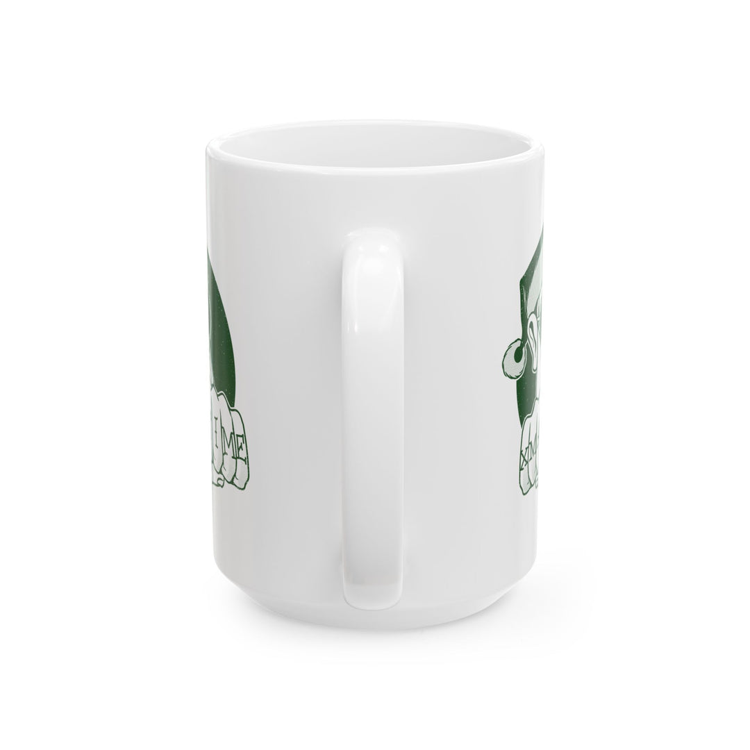 🎄 "XMAS TIME" Festive Mug – Sip in Holiday Style ☕ (green design)