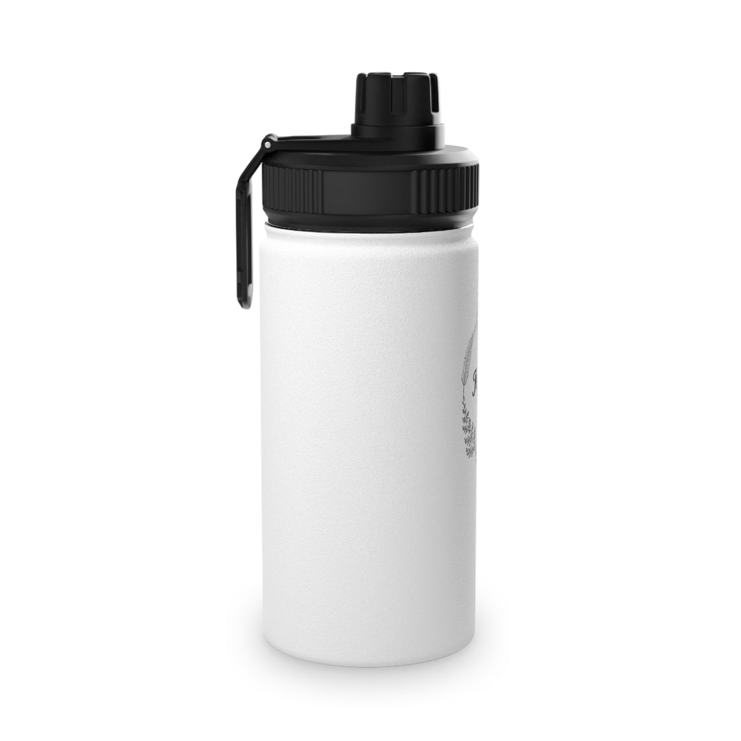 "Peaceful Vibes" Stainless Steel Water Bottle, Sports Lid