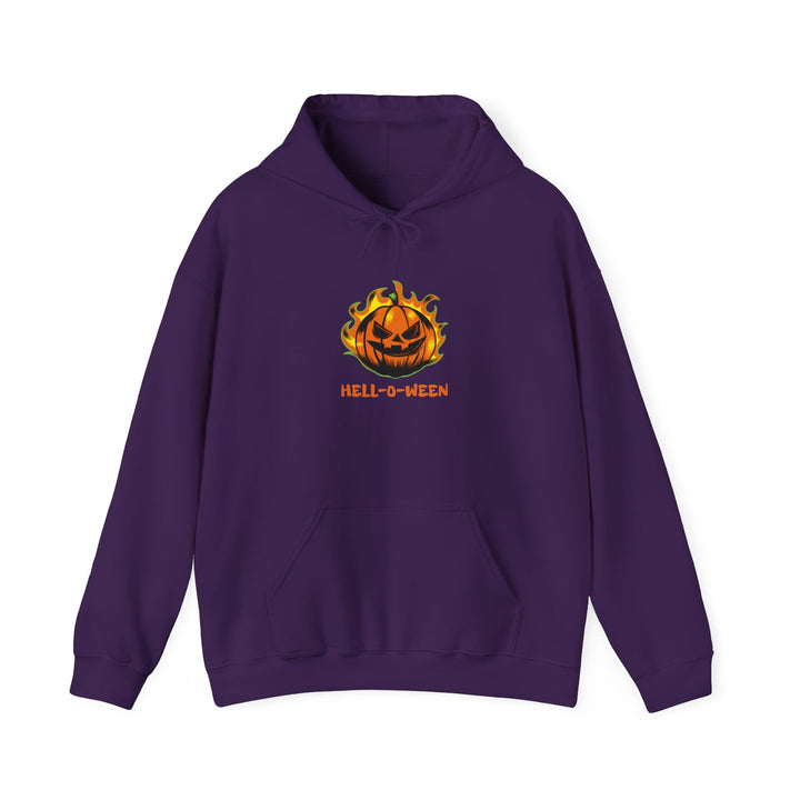 "HELL-O-WEEN" - Spook-Tacular Comfort Hooded Sweatshirt