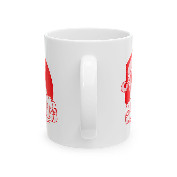 🎄 "XMAS TIME" Festive Mug – Sip in Holiday Style ☕ (red design)