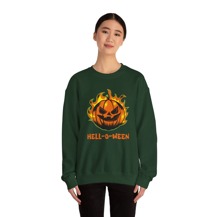 "HELL-O-WEEN" - Spook Tacular Comfort Crewneck Sweatshirt