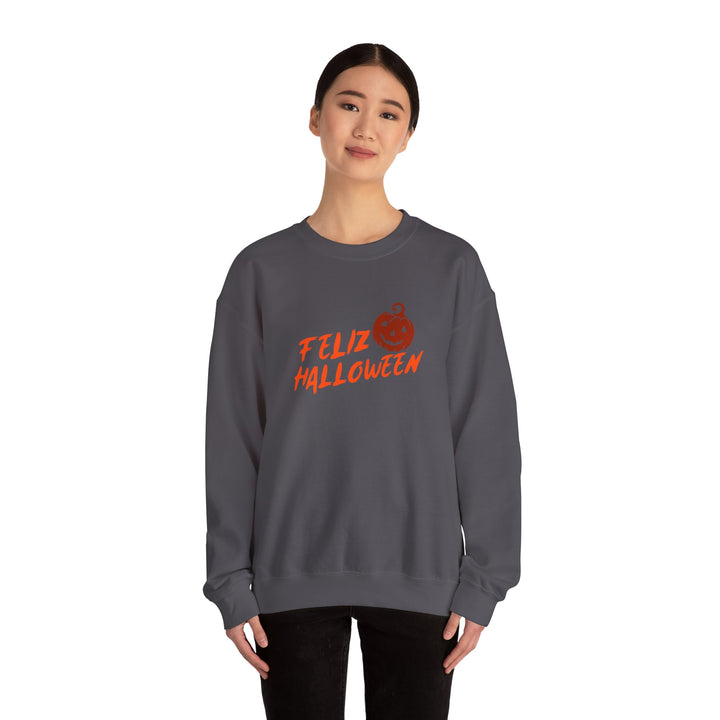 "Feliz Halloween" - Spooktacular Style Crewneck Sweatshirt