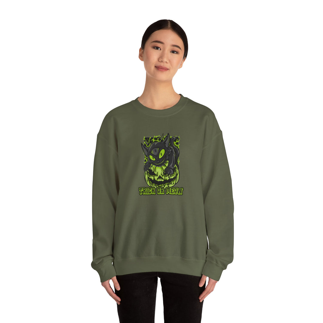 "Trick or Meow" - Spooky Purrfection! Crewneck Sweatshirt