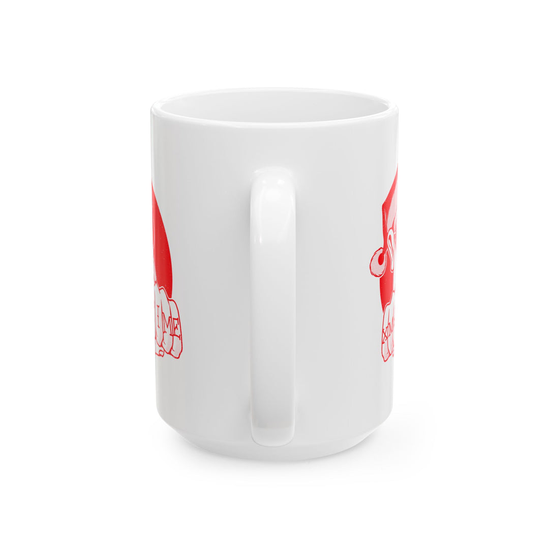 🎄 "XMAS TIME" Festive Mug – Sip in Holiday Style ☕ (red design)